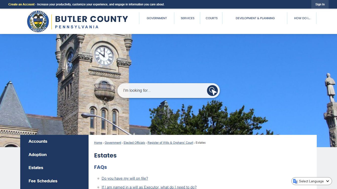Estates | Butler County, PA